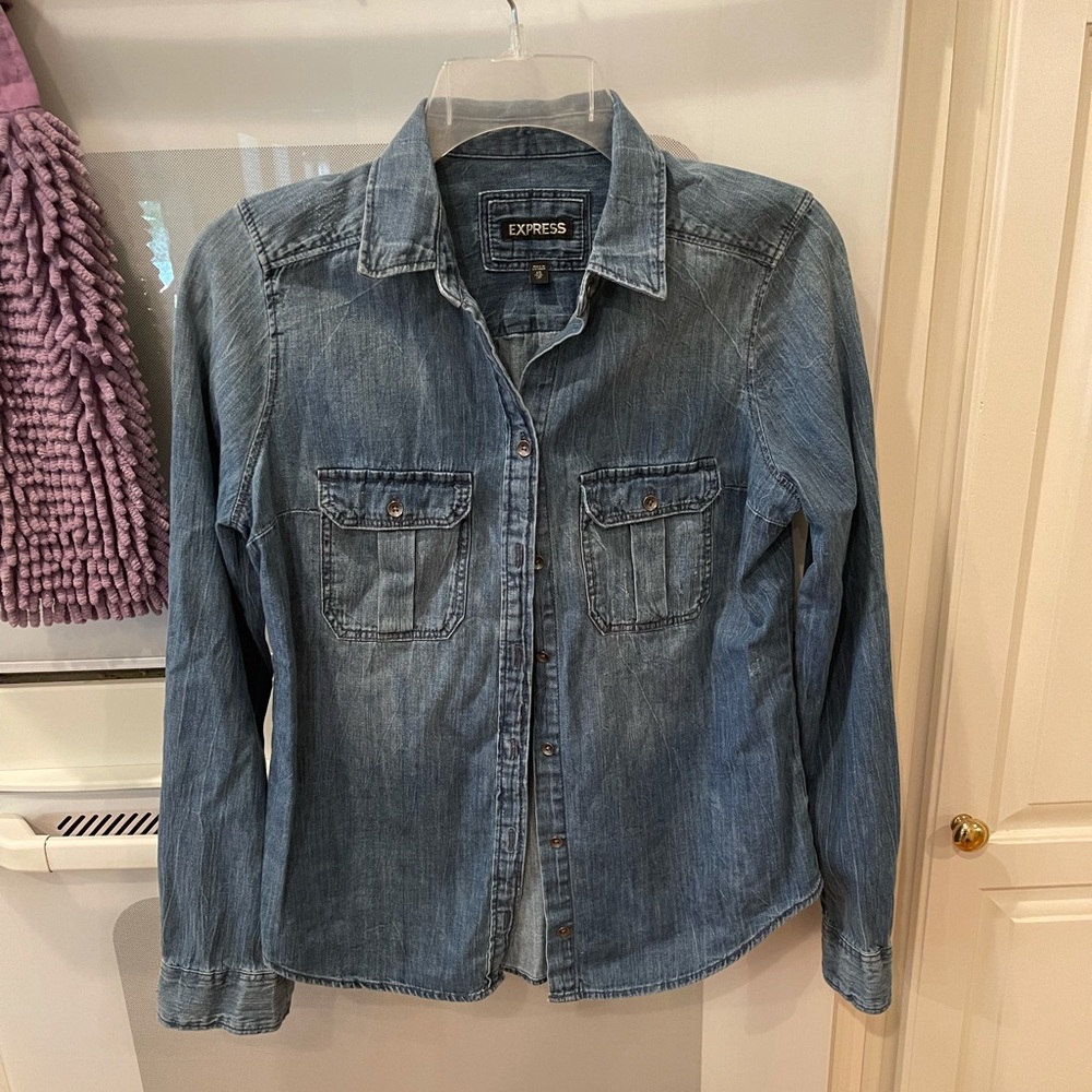 Express Button Front Denim Shirt